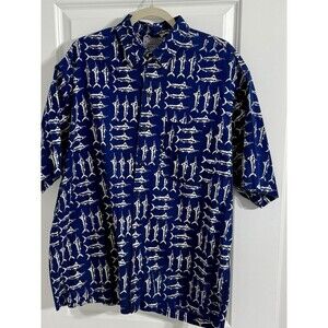 Back East Men’s SS Button Up | XL | 100% Cotton | Swordfish